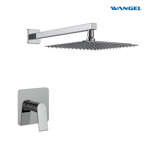 Modern Design High Quality Wall-Mounted Installation Chrome Plated Single Handle Square Shower