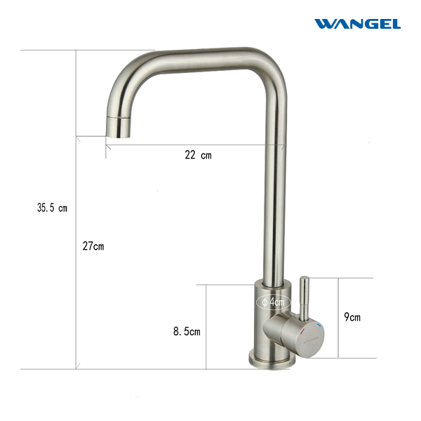 Wholesale Deck Mounted Matte Black SUS304 Stainless Steel L Shape Side Lever Kitchen Sink Faucet Slim Tap - 图片 7