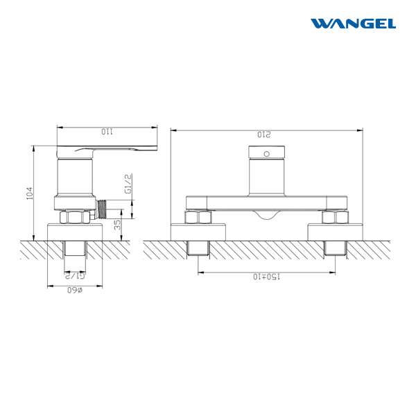 High Quality Wall-Mounted Installation Chrome Plated/Matte Black Single Handle Shower Faucet - 图片 3