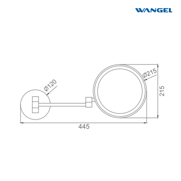 Wangel LED Wall Mounted Single Chrome Round Foldable Makeup Mirror - 图片 10
