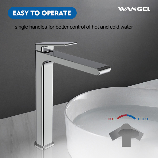 Modern Design High Quality Chrome Plated Countertop-Mounted Installation Single Handle Basin Faucet - 图片 4