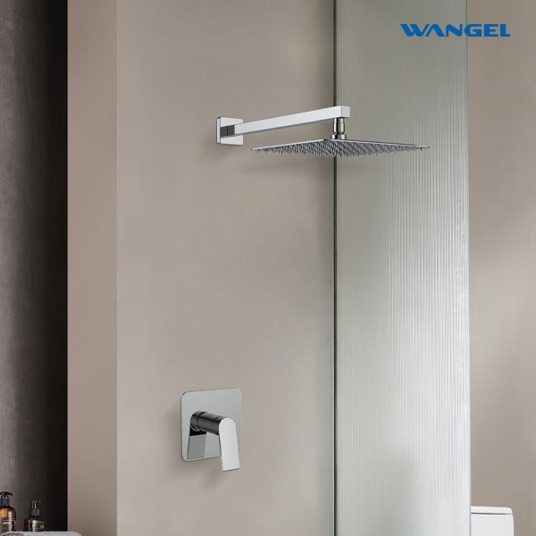 Modern Design High Quality Wall-Mounted Installation Chrome Plated Single Handle Square Shower - 图片 3