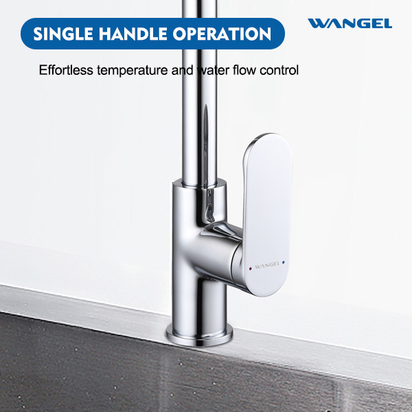 High Quality Countertop-Mounted Installation Chrome Plated/Matte Black Single Handle Kitchen Faucet - 图片 3