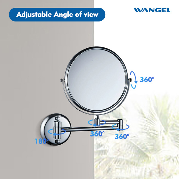 Wall-mounted double-sided 360-degree rotating makeup shaving 3X+5X+7X+10X magnifying bathroom mirror - 图片 3