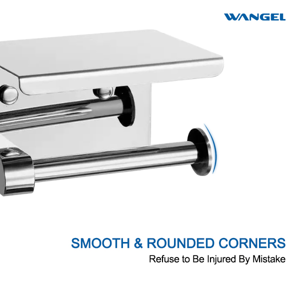 Paper Towel Holder with Shelf,Wall Mount 2-in-1 for Kitchen Shower Bathroom Organizer Storage - 图片 3
