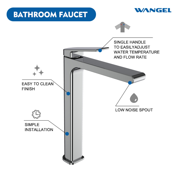 Modern Design High Quality Chrome Plated Countertop-Mounted Installation Single Handle Basin Faucet - 图片 5
