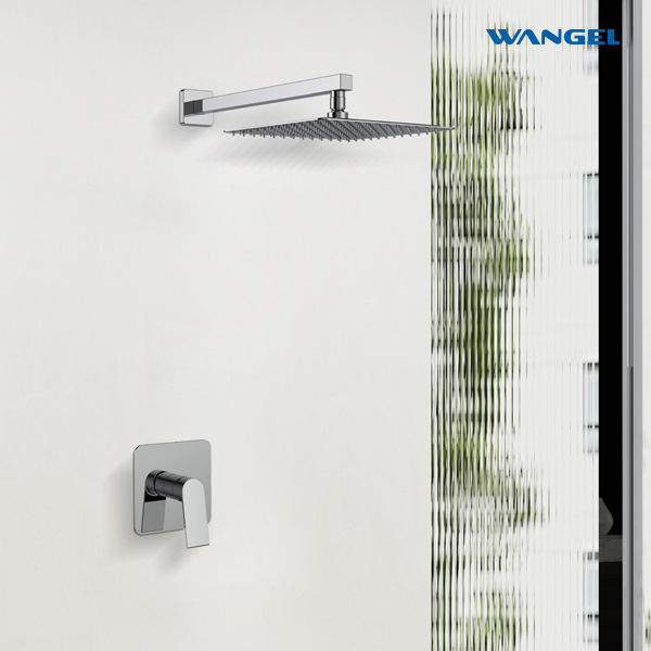 Modern Design High Quality Wall-Mounted Installation Chrome Plated Single Handle Square Shower - 图片 4