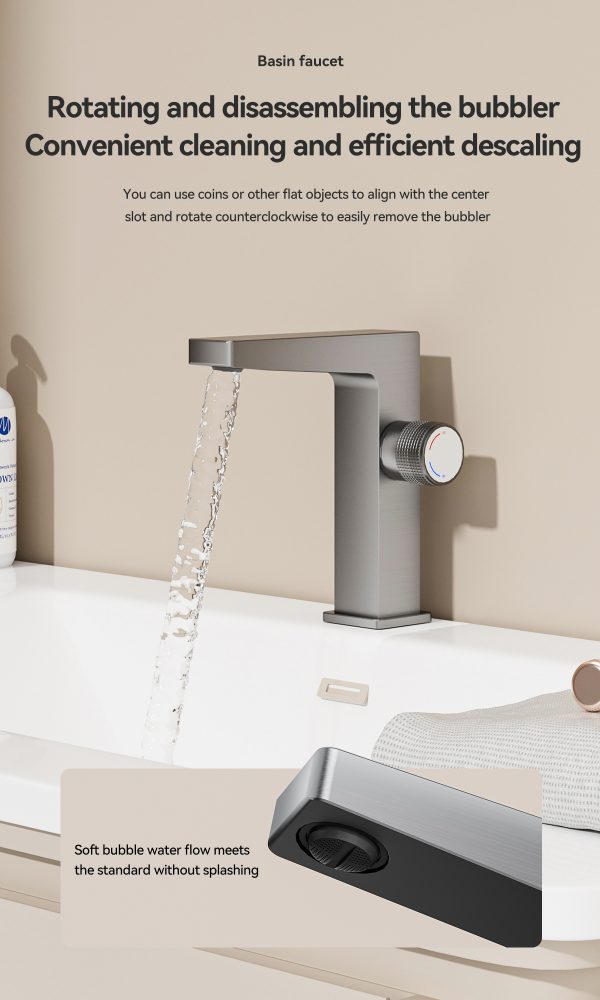 Wangel Gun Gray Light Luxury Cold and Hot Faucet - immagine 2