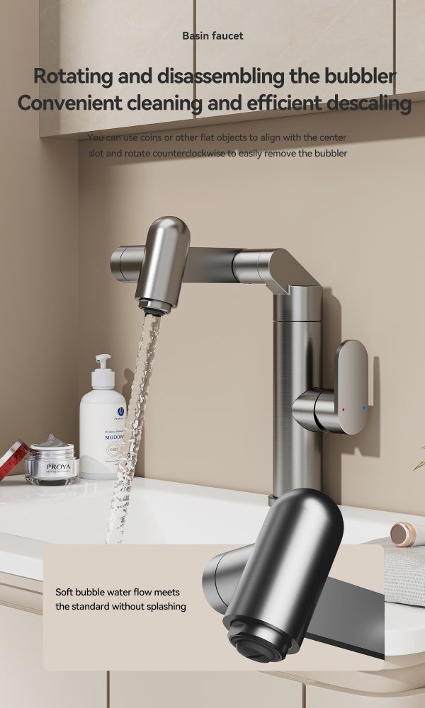 Wangel Black Light Luxury Cold and Hot Faucet - Imagen 2