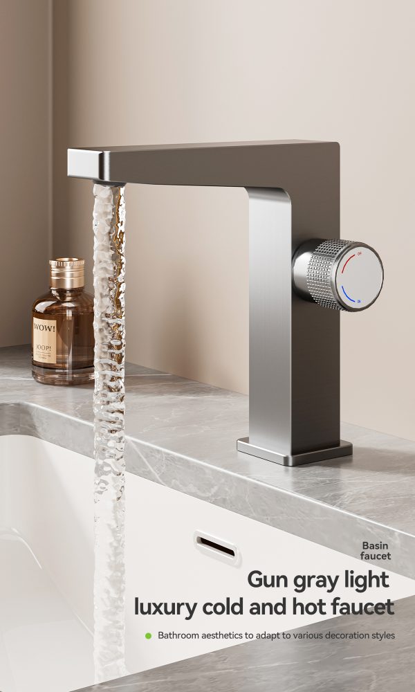 Wangel Gun Gray Light Luxury Cold and Hot Faucet