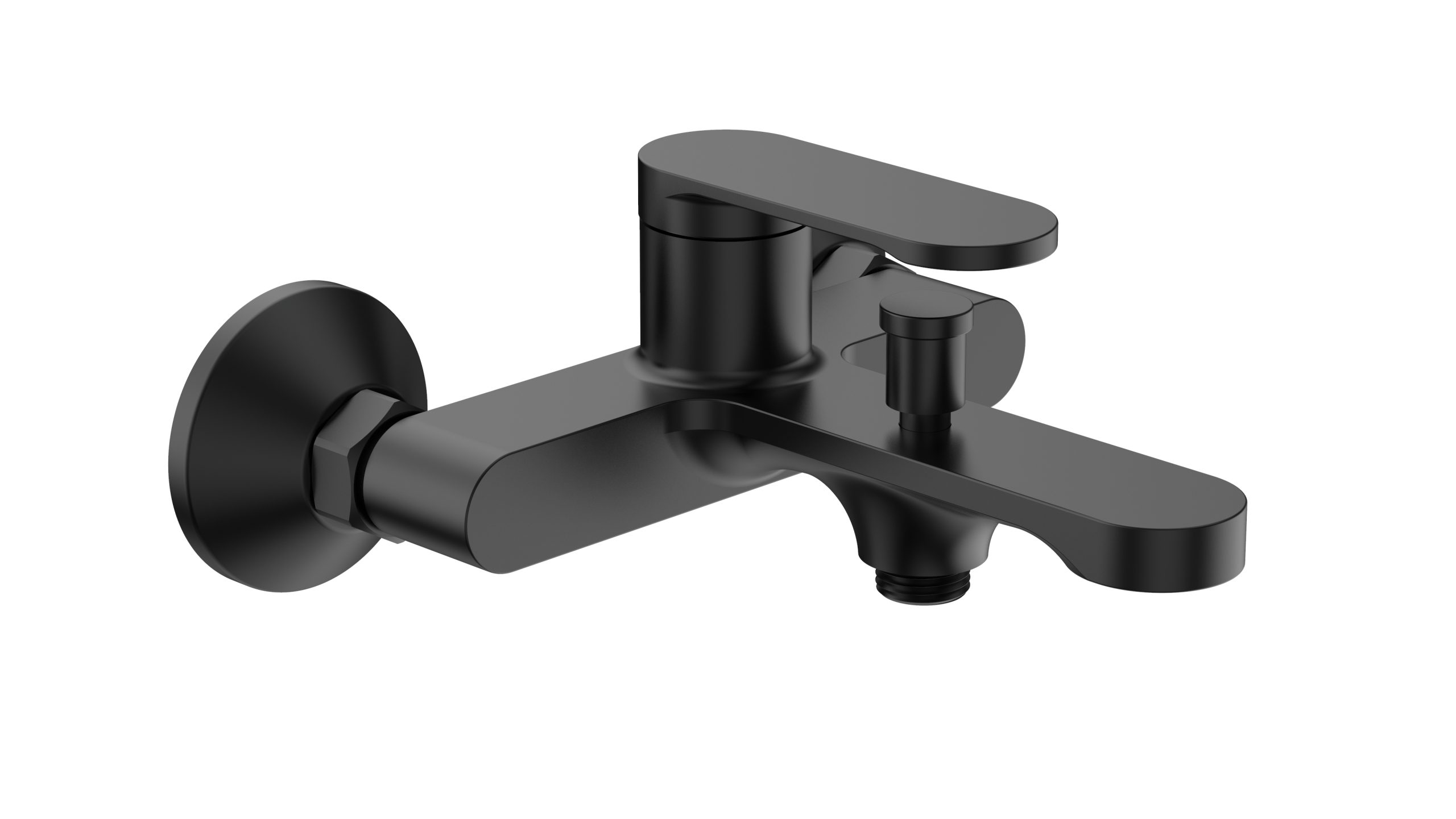 High Quality Chrome Plated/Matte Black Wall-Mounted Installation Single Handle Bath Faucet - 图片 3