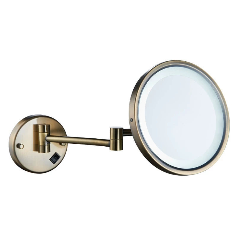 Wangel LED Wall Mounted Single Chrome Round Foldable Makeup Mirror - 图片 5