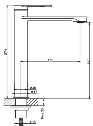 High Quality Countertop-Mounted Installation Chrome Plated High Basin Faucet - 图片 3