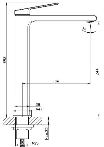 Modern Design High Quality Chrome Plated Countertop-Mounted Installation Single Handle Basin Faucet - 图片 3