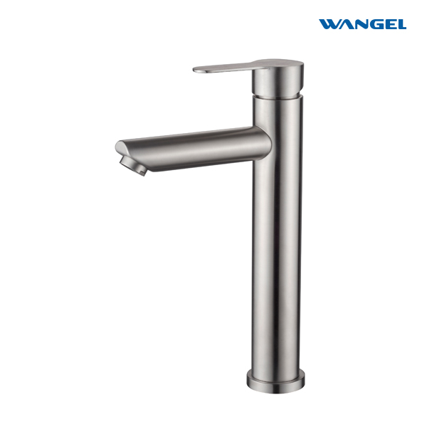 Stainless Steel 304 High Quality Modern Style Design Countertop-Mounted Installation High Body Basin Faucet