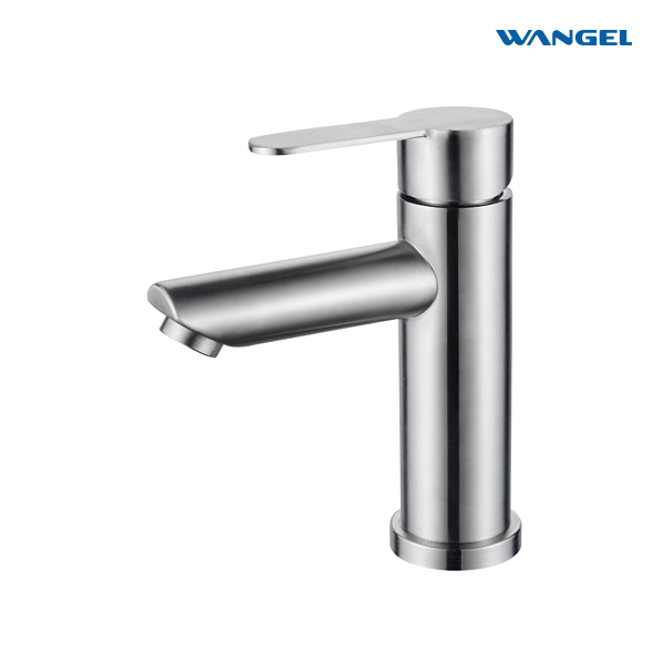 Stainless Steel 304 High Quality Modern Style Design Brushed Finishing Countertop-Mounted Short Body Basin Faucet
