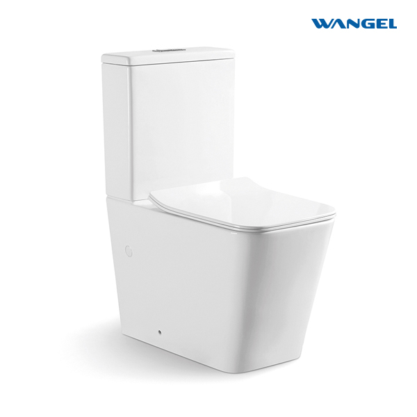 Modern White PP Soft Seat Aqua WC Tow Piece Comfortable Square Bathroom Sanitary Ware Wall