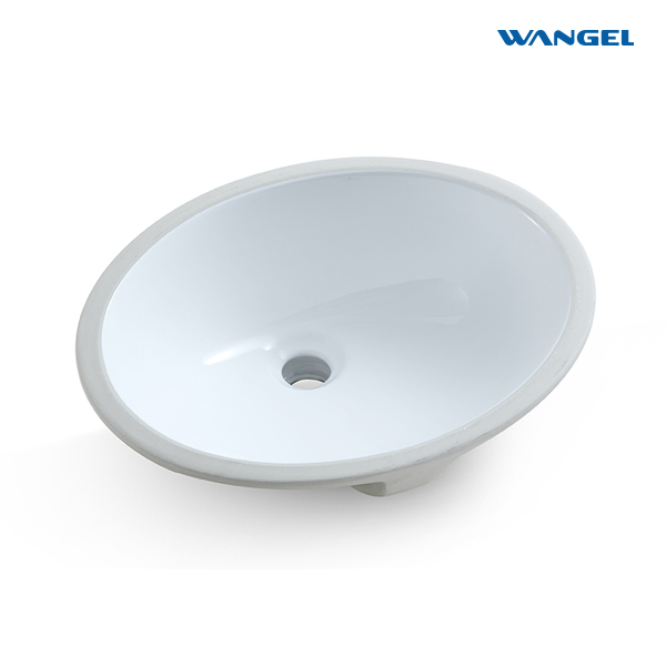 Oval ceramic washbasin in the high-end bathroom is easy to install