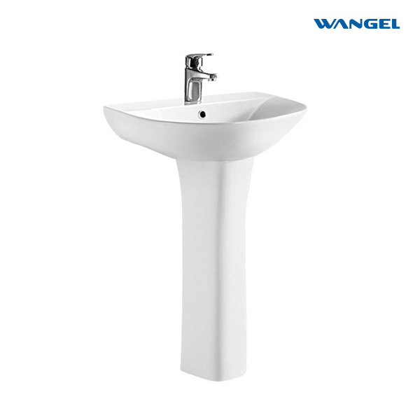 Single-Hole Faucet Mount Pedestal Sink Round Ceramic Stone Bathroom Wash Basin with Countertop Application