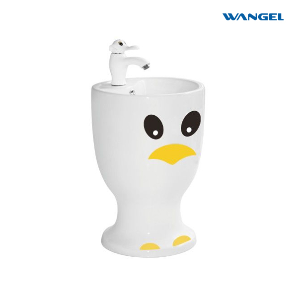 Modern Style Design Durable High Quality Floor-Mounted Installation Child-Friendly Pedestal Basin