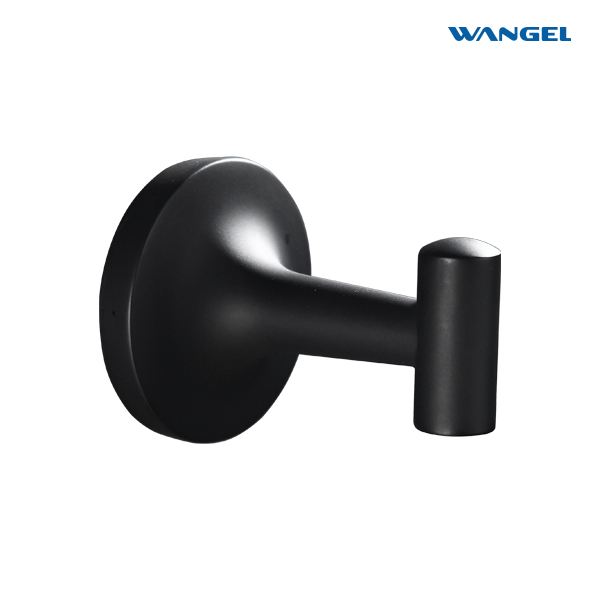 Wall Mounted Matte Black Robe Hook Single Hook Wall Hanger