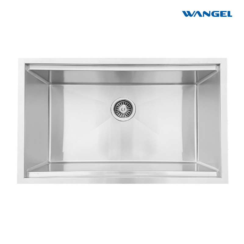 Stainless Steel Drop In Kitchen Sink Modern Undermount Single Bowl Kitchen Sink Combo-SS Grid,Drying Rack,Cutting Board,Drain Strainer Set