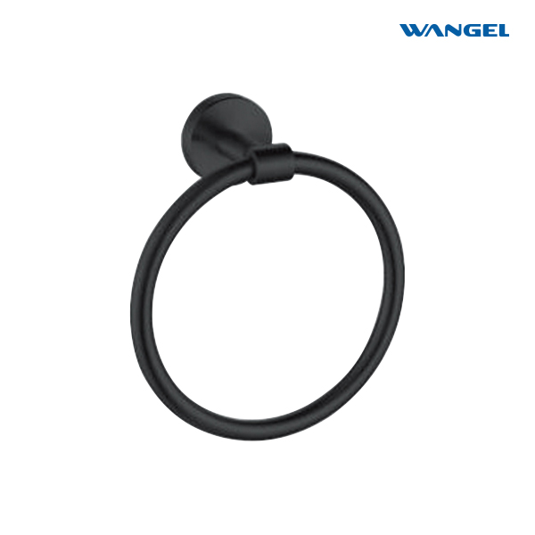 Bathroom accessories matte black circular towel ring