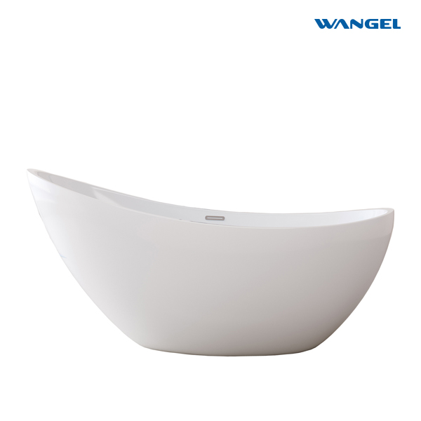 Crescent-shaped freestanding acrylic adult bathtub B&B hotel project modern simple 1.5 to 1.8 meters