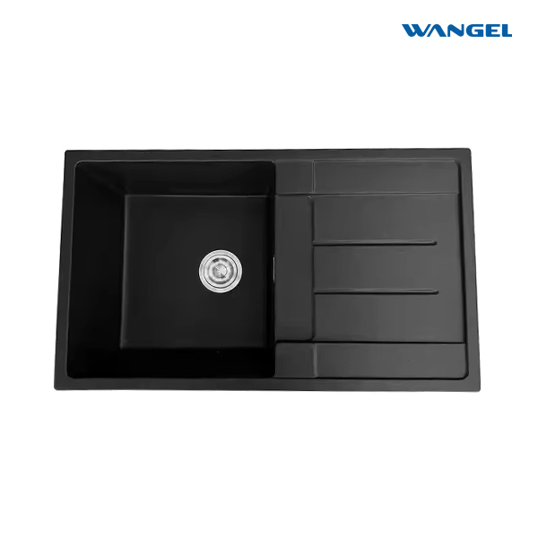 Handmade Best Granite Black Quartz Kitchen Sink Install Single Bowl Rectangular Double Bowl Composite