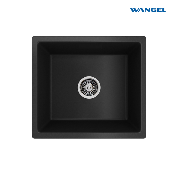 Quartz Single Bowl Kitchen Sink, Undermount Granite Composite Matte Black Kitchen Workstation Sinks