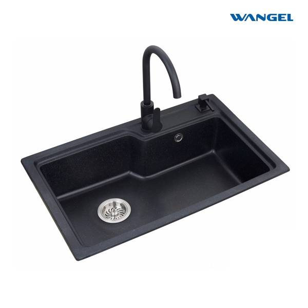 Hot Selling Single Bowl Ceramic Kitchen Sink Granite Sink Kitchen Black Waschbeken Granite Sink