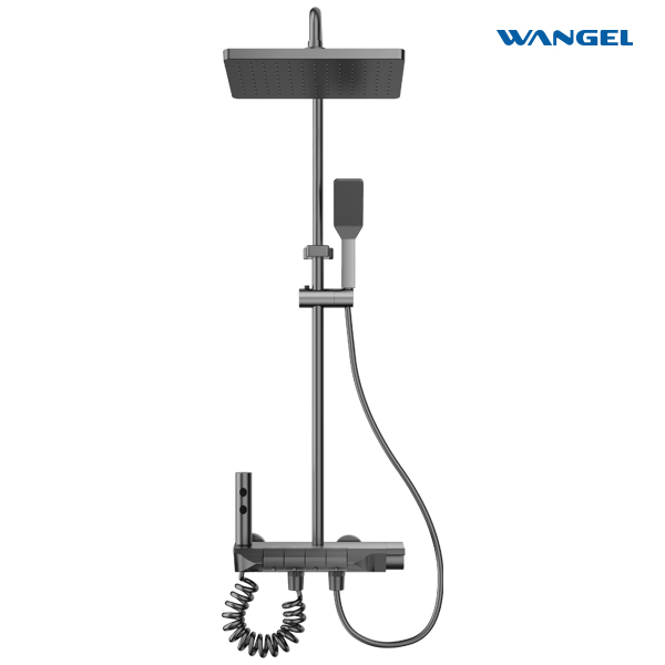 High Quality Durable Modern Style Design Button Type Main Valve Core Space Aluminum High Temperature Corrosion Rust Resistant Shower Set