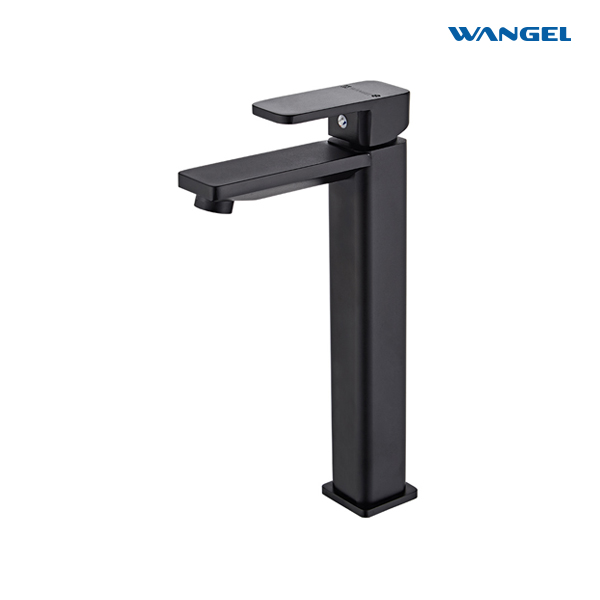 Matte Black Modern Style Design Hot And Cold Dual Control Space Aluminum Countertop-Mounted Installation Basin Faucet
