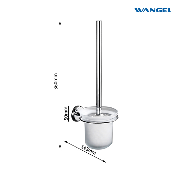 Toilet Brush With Stainless Steel Handle Ceramic Holder for Bathroom Cleaning - 图片 6