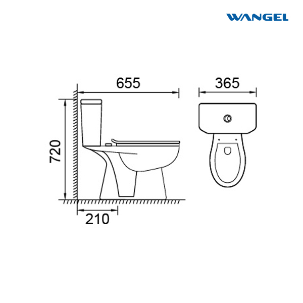 Ceramic Wc Water Closet Bathroom Commode Toilet Bowl Washdown Two Piece Sanitary Toilet - 图片 4