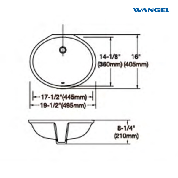 Durable Oval Undermount Ceramic Lavatory Vanity Bathroom Sink - 图片 2