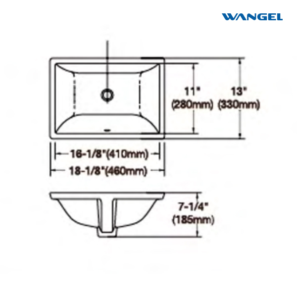 High-quality modern bathroom ceramic washbasin rectangular - 图片 2