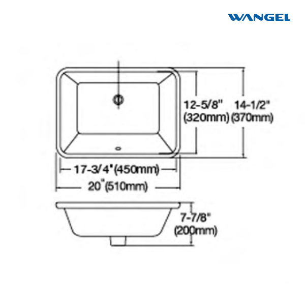 Rectangle Undermount Bathroom Sink Lavatory Vanity Ceramic, White - 图片 2