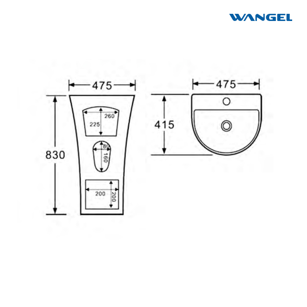 High-quality ceramic bathroom freestand-stand washbasin - 图片 2