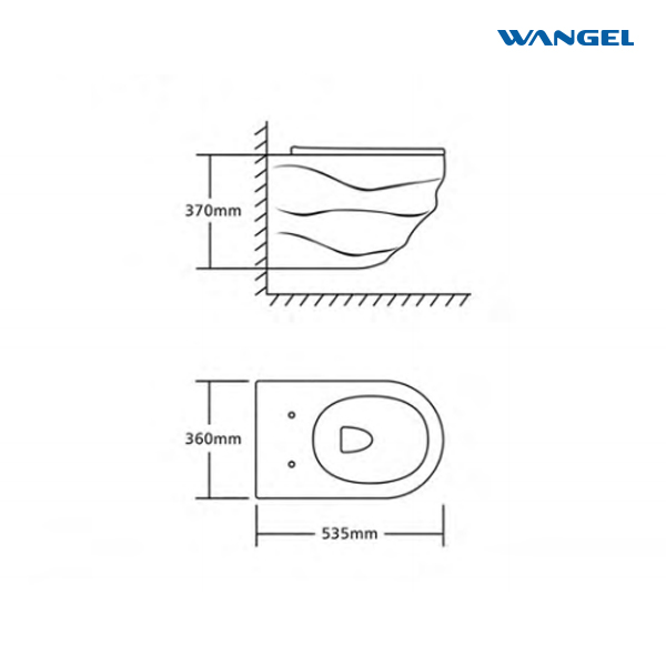 White wavy wall-mounted home ceramic toilet,Wall Mounted Toilet with Soft Closing Seat. - 图片 2