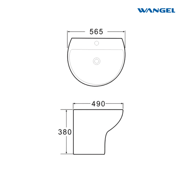 Durable High Quality Customized Ceramic Bathroom Sink Half Pedestal Basin Wall Hung Wash Hand Basin - 图片 2