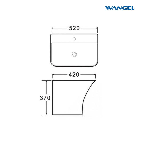 High Quality Modern Style Design Half Pedestal Wash Basin Modern Wall Hung Mounted Ceramic Bathroom Sink - 图片 2