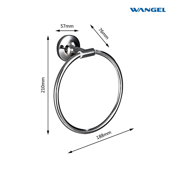 Customize Hand Towel Holder for Bathroom Wall Mount Hardware Round Ring Holder - 图片 5