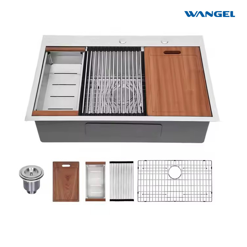 Topmount Workstations Kitchen Sinks -Stainless Steel Sink Cutting Board and Accessories - 图片 2