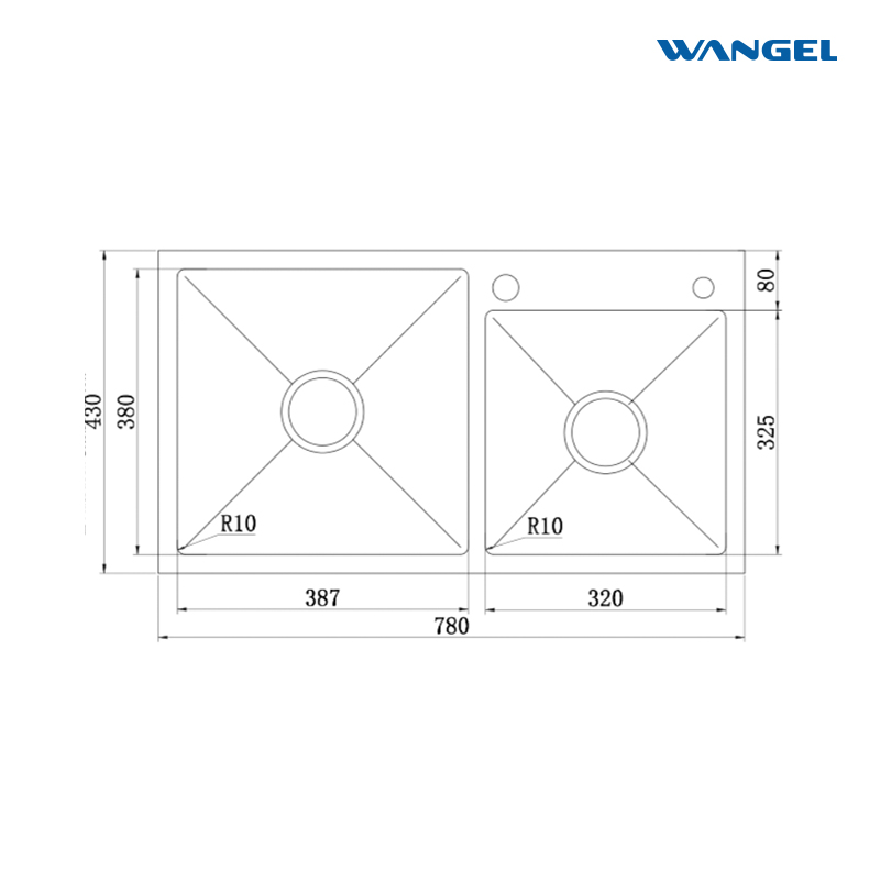 304 High quality handmade double sink Deluxe kitchen sink double bowl - 图片 2