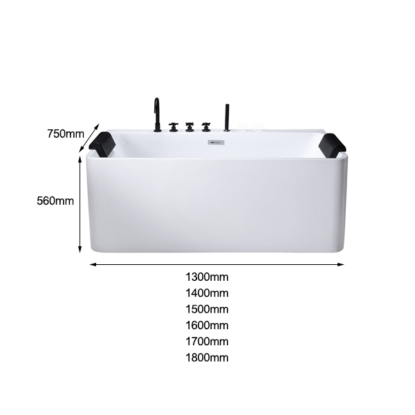 Acrylic independent seamless docking hotel project clubhouse parent-child five-piece faucet surfing massage bathtub - 图片 6