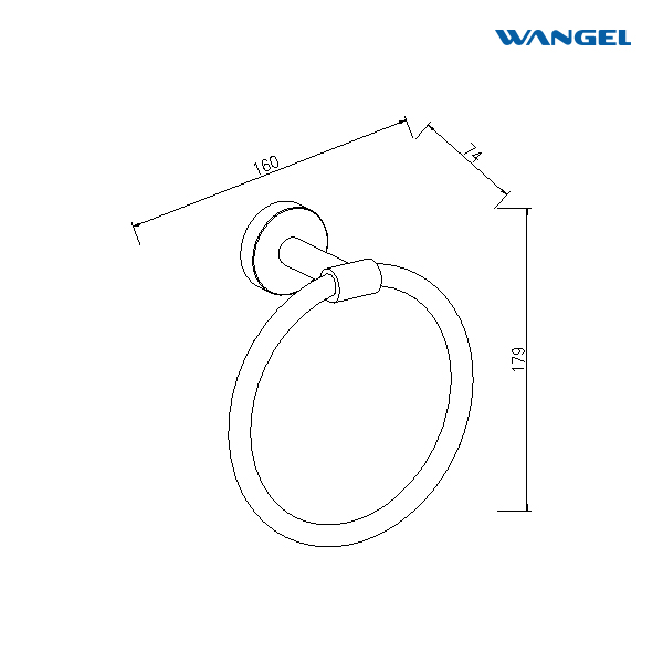 Bathroom accessories matte black circular towel ring - 图片 2