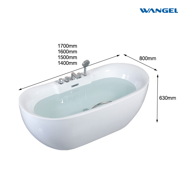 Acrylic freestanding hotel B&B villa project adult oval large space bathtub - 图片 7