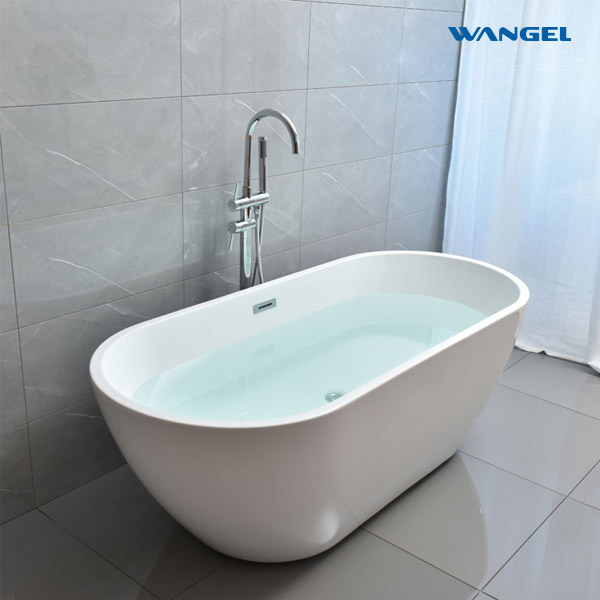 Acrylic freestanding oval egg-shaped hotel B&B project adult home use 1 meter 5 bathtub 1 meter 7 bathtub - 图片 2