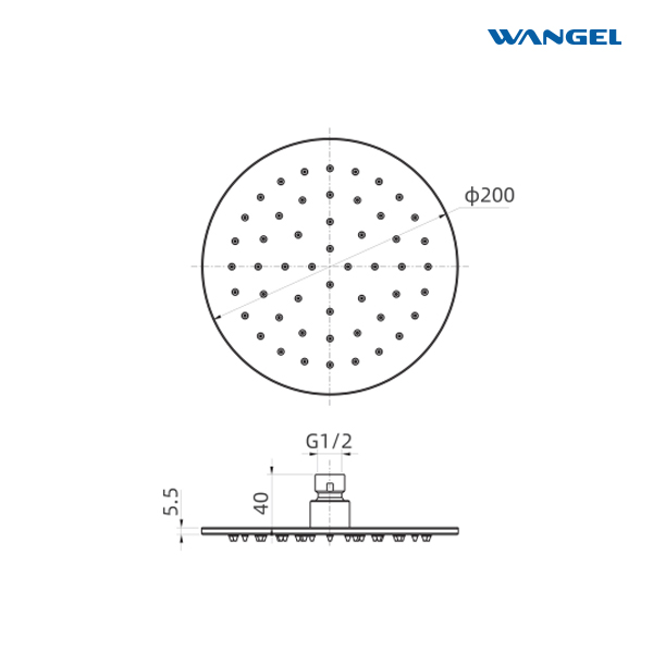 Durable High Quality Elegant SUS304 Stainless Steel Optional Size Customized Color Circular 5.5mm Shower Head - 图片 3
